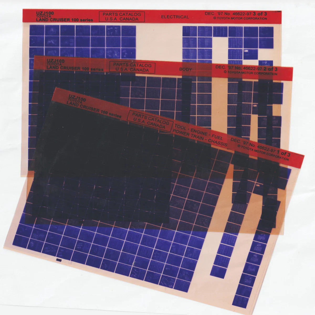 1998 Fits Toyota Landcruiser "UZJ100" Parts Microfiche Slides December 1997