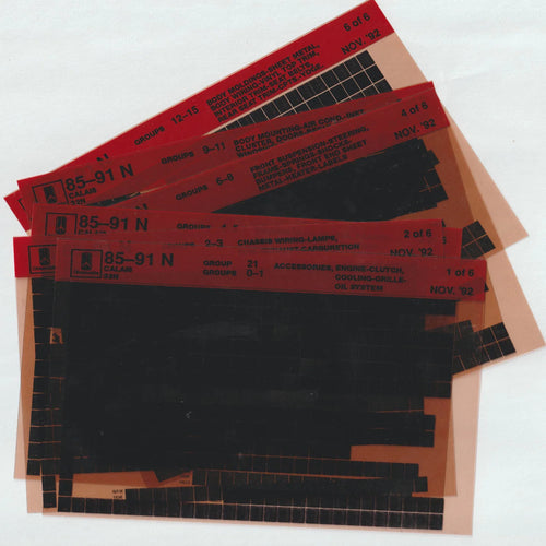 1985-1991 Oldsmobile Calais "N" Parts Microfiche Catalog Slides