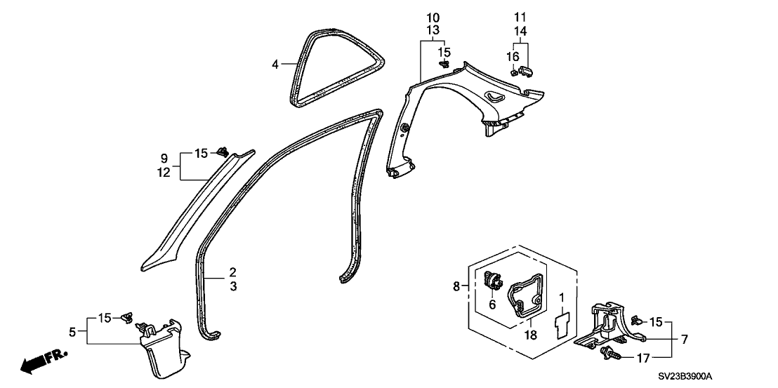 Honda New 1994-1996 Fits Honda Accord Lining, L. RR. Quarter *YR98L* (COAST SAND), Part # 84180-SV2-A00ZD