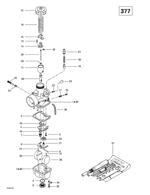 Fits 1997-2006 Ski-Doo Grand Touring 380 F/500 F / Grand Touring 380 F/550 F Models Piston Valve 2.0, OEM Part # 404128600