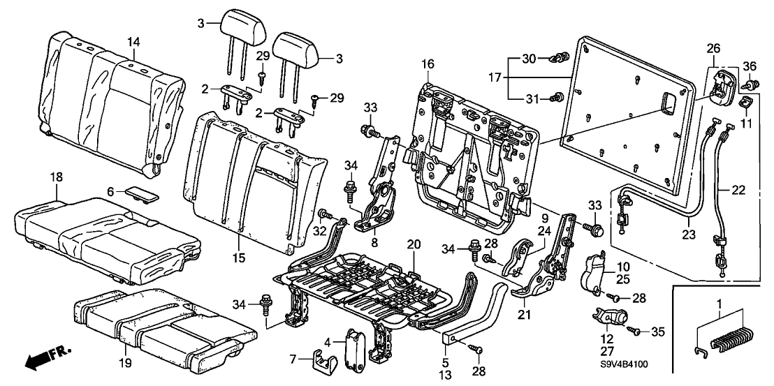 Honda New 2003-2005 Fits Honda Pilot Cover, Left Rear Seat Cushion Trim (Medium Fern) (Leather), Part # 82531-S9V-A31ZD