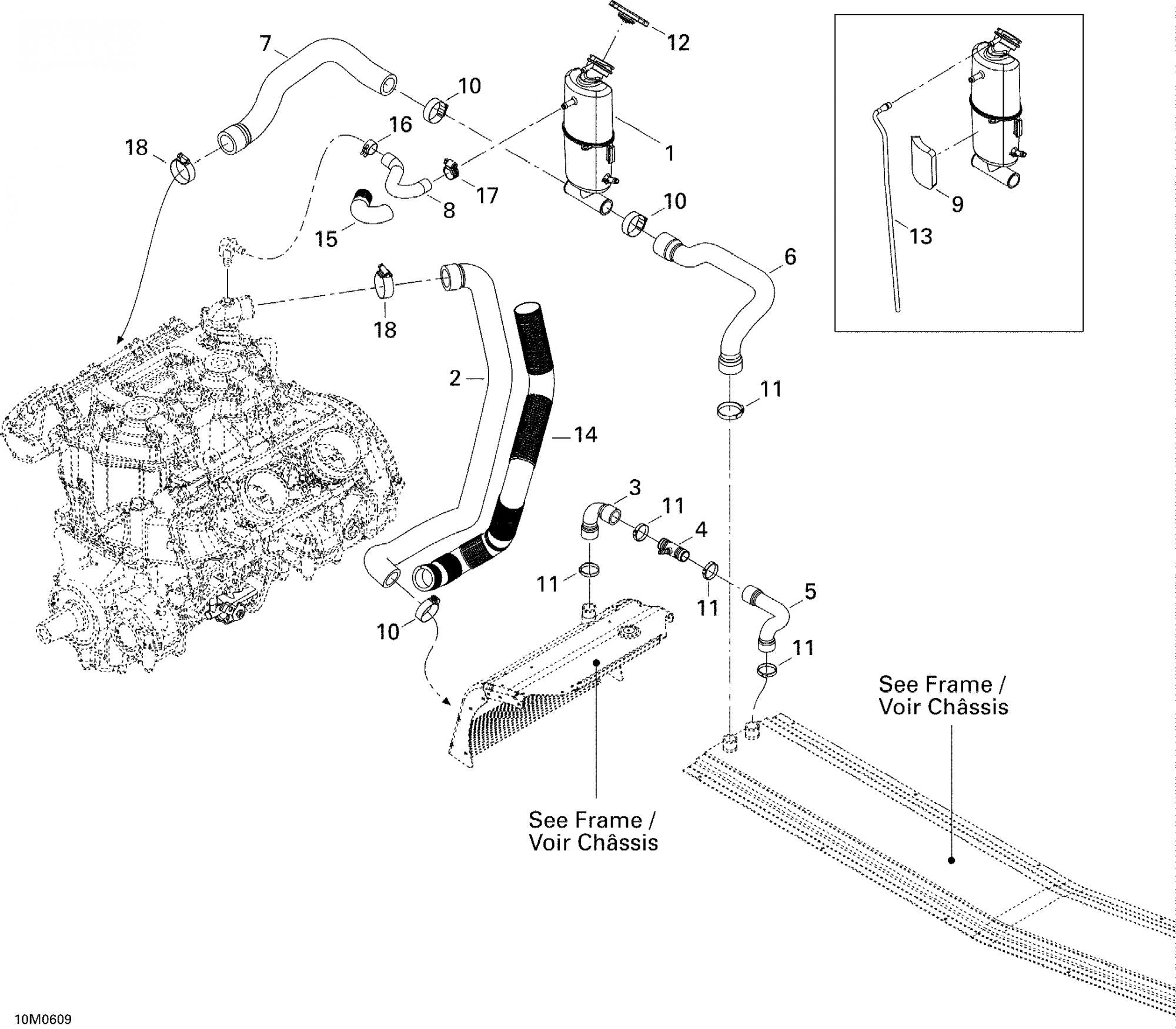 Fits 2005-2007 Ski-Doo Mach Z 1000 SDI / Mach Z 1000 SDI Adrenaline & X Models Bleed Hose, OEM Part # 509000297