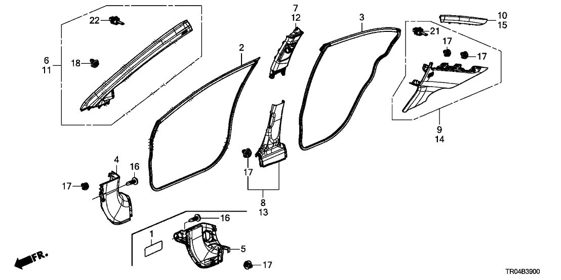 Honda New 2012 Fits Honda Civic Garnish Assy., L. Center Pillar (Lower) *YR400L* (SIENNA BEIGE), Part # 84171-TR3-A01ZA