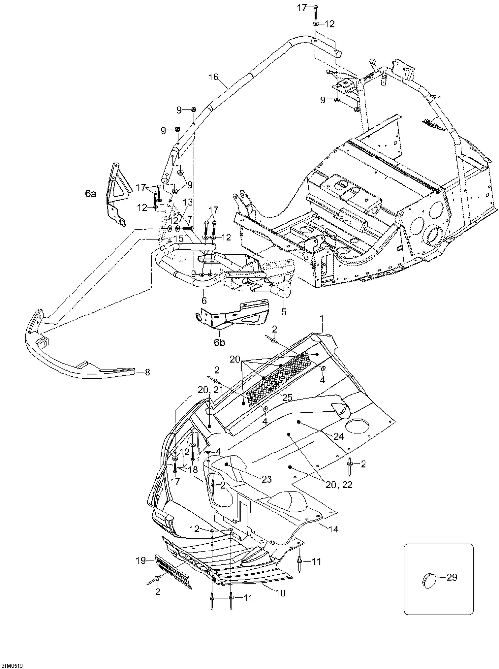 Fits 2005-2007 Ski-Doo Expedition TUV 1300 (Europe) / Expedition TUV V800 Models Grill, OEM Part # 605352541