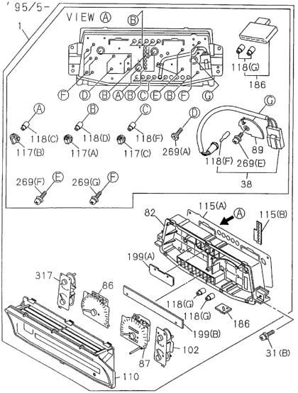Honda New 1995-1997 Fits Honda Passport Gauge, Temperature & Volt, Part # 89710-93130