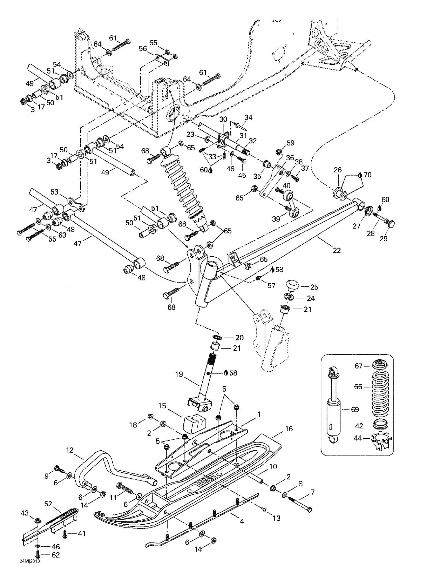 Fits 1997-2003 Ski-Doo Formula III / Formula III 600 LT Models Cushion, OEM Part # 415039500