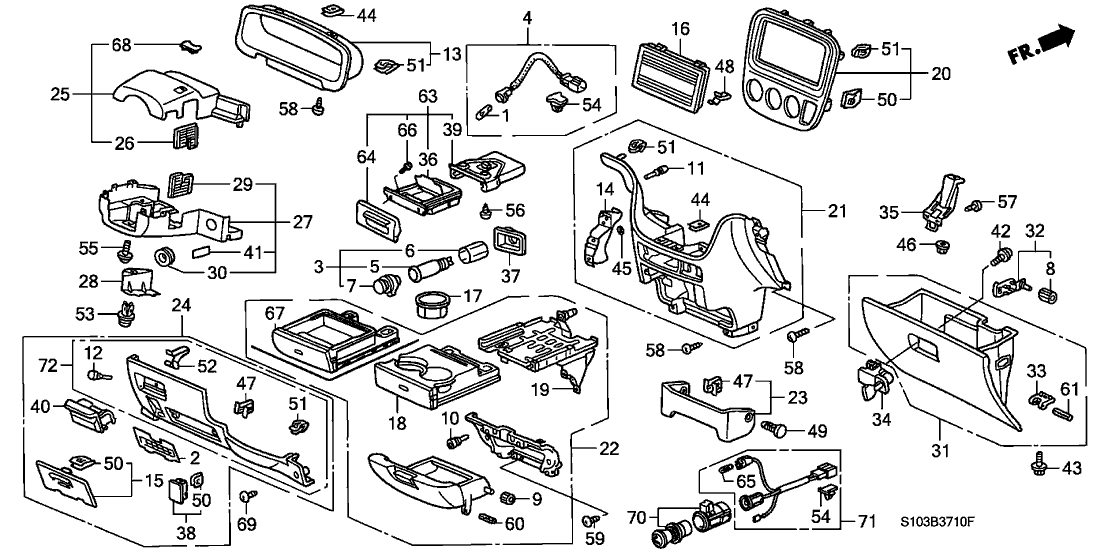 Honda New 1999-2001 Fits Honda CR-V Base, Part # 77236-S10-A02