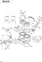 Fits 2000-2007 Ski-Doo Grand Touring 500/600/700/800 / Grand Touring SE 800 SDI Models Gasket 0.8, OEM Part # 420931839