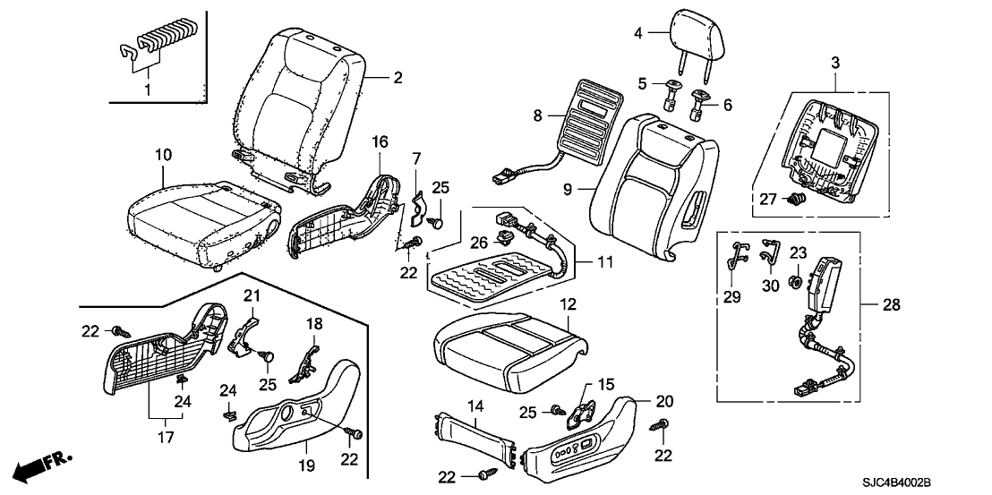 Honda New 2009-2014 Fits Honda Ridgeline Left Front Seat Back Pad, Part # 81527-SJC-L11