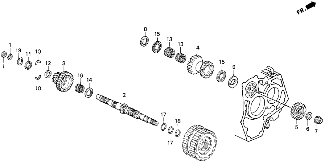 Honda New 1994-1996 Fits Honda Prelude Gear, Secondary Shaft Low, Part # 23411-P15-000