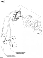 Fits 2003-2007 Ski-Doo Skandic 600 / Skandic Super Wide Track 500 F Models Flywheel, OEM Part # 410922950