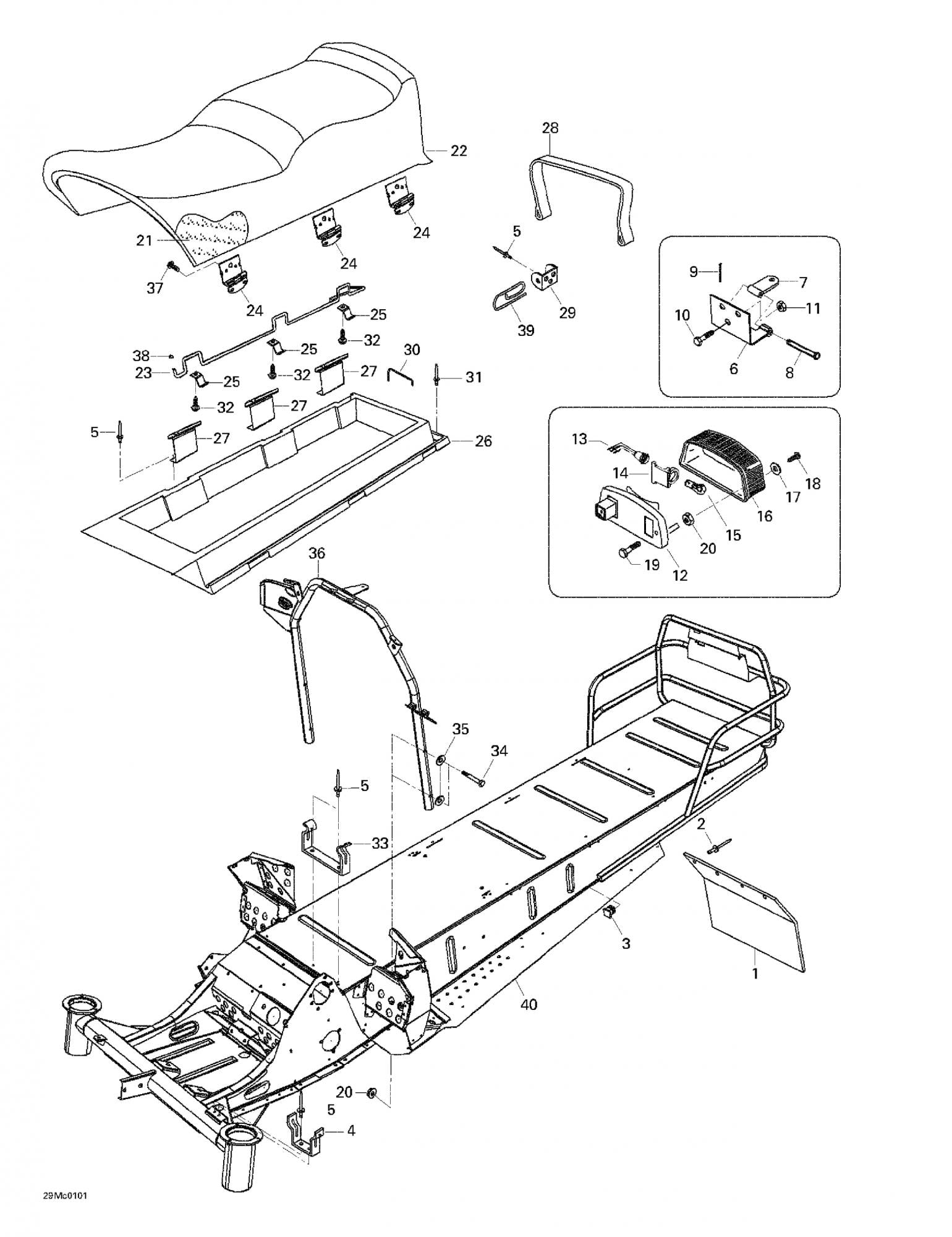 Fits 1998-2007 Ski-Doo Skandic 440 / Skandic 440F Models Seat Belt Latch, OEM Part # 548824