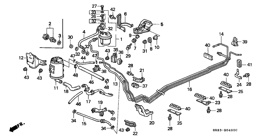 Honda New 1992-1994 Fits Honda Civic Fuel Return Pipe, Part # 17740-SR4-932