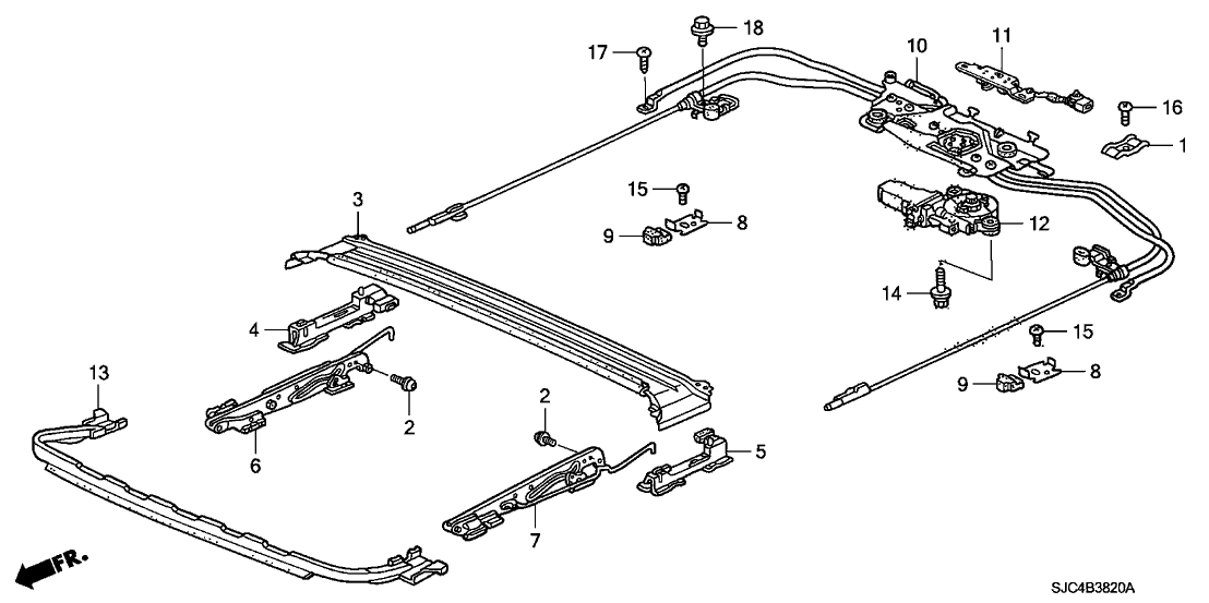 Honda New 2012-2014 Fits Honda Ridgeline Link Comp.R, Sunroof, Part # 70300-SJC-A11