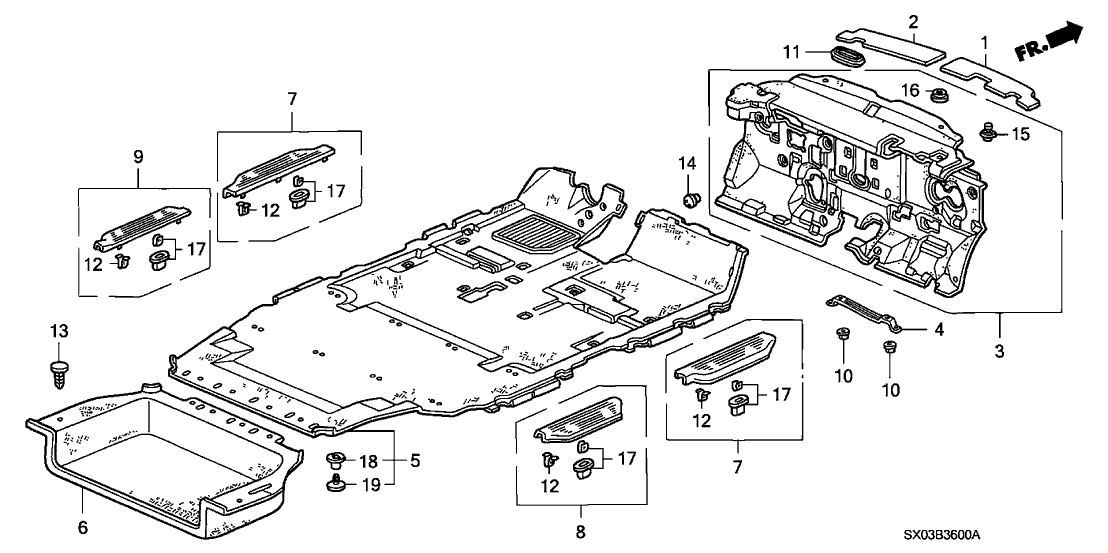 Honda New 1995-1998 Fits Honda Odyssey Clip, Mat (Female), Part # 91560-SX0-000