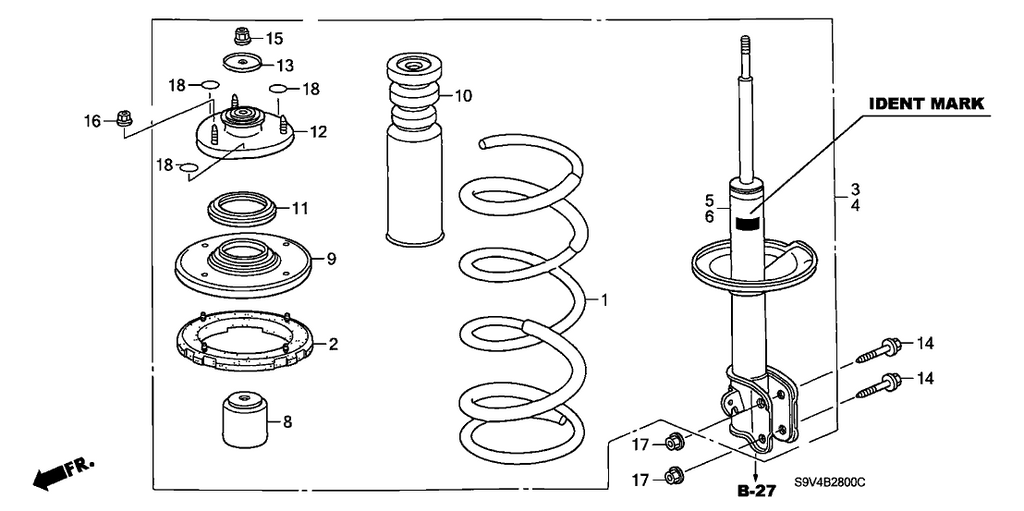 New 2006-2008 Fits Honda Pilot Shock Absorber Assembly, Left Front, Part # 51602-STW-A04