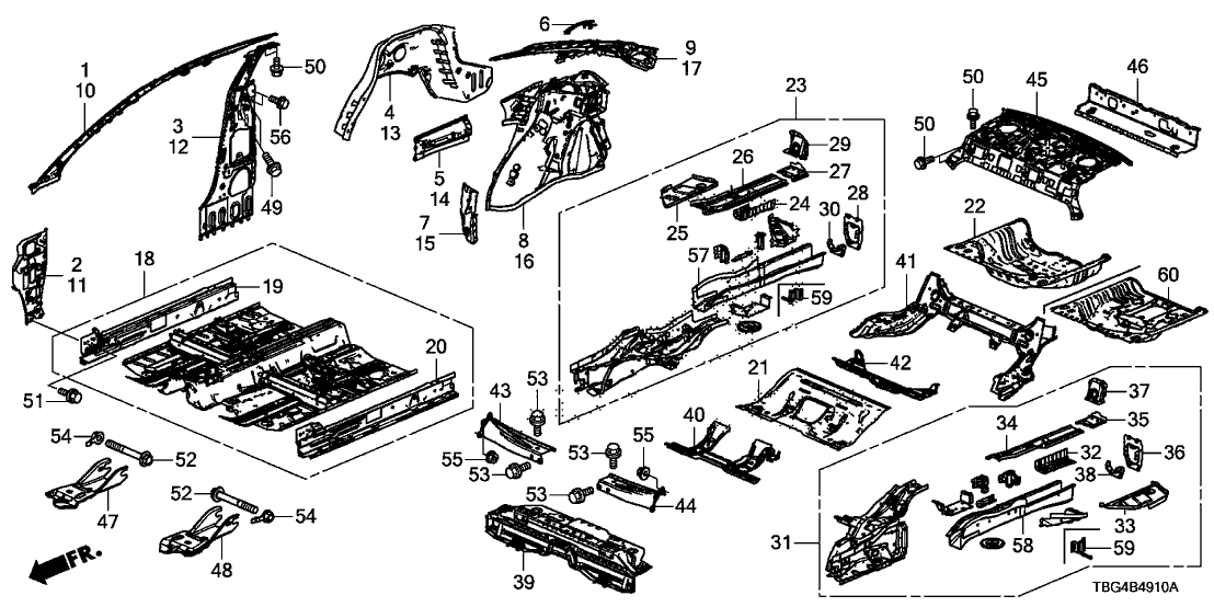 Honda New 2016 Fits Honda Civic Plr Comp L, RR. Inn, Part # 64750-TBG-316ZZ