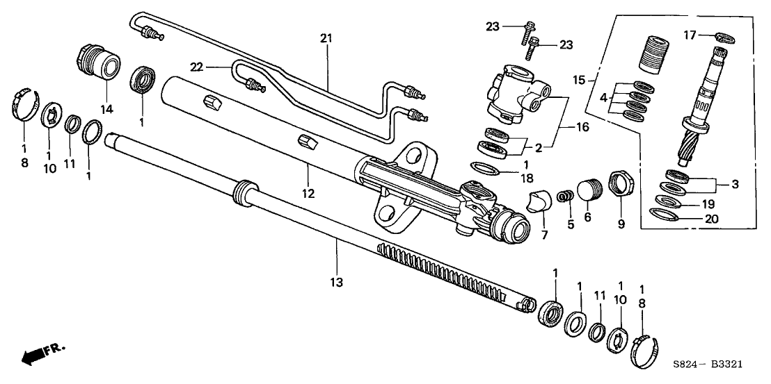 Honda New 2001-2002 Fits Honda Accord Steering Rack, Part # 53626-S82-A51