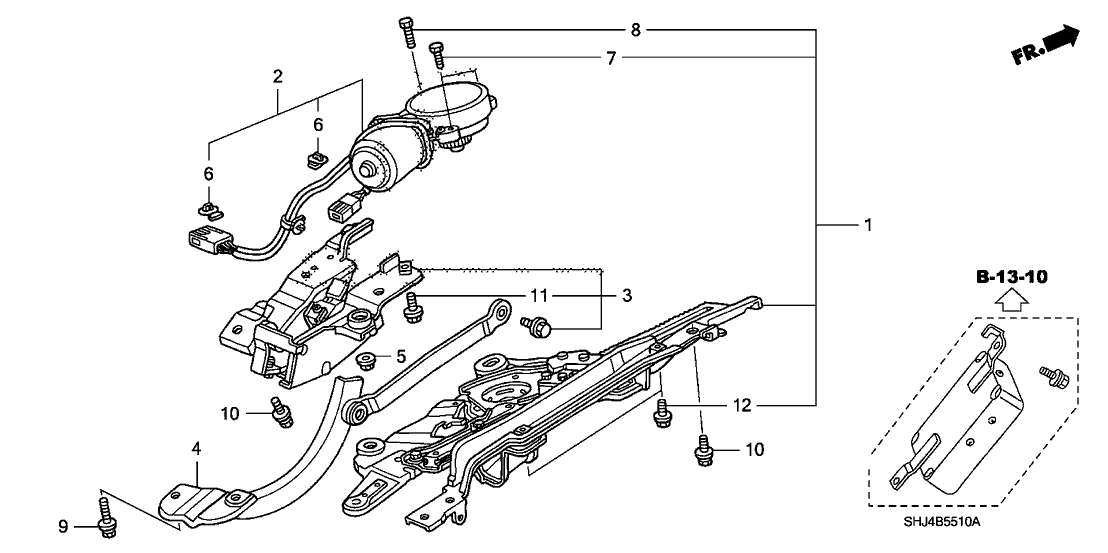 Honda New 2005-2010 Fits Honda Odyssey Arm Unit, Power Tailgate, Part # 74967-SHJ-A61