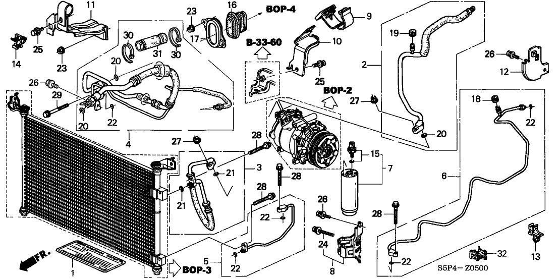 Honda New 2001-2005 Fits Honda Civic Bracket, Liquid Tank, Part # 80352-S5D-A00