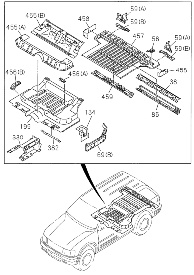 Honda New 1998-1999 Fits Honda Passport Bracket, R. Mounting (No.2), Part # 89716-47481