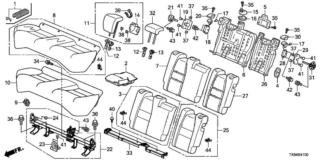 New 2011-2014 Fits Honda Fit EV Right Rear Frame, Part # 82126-TM8-A02