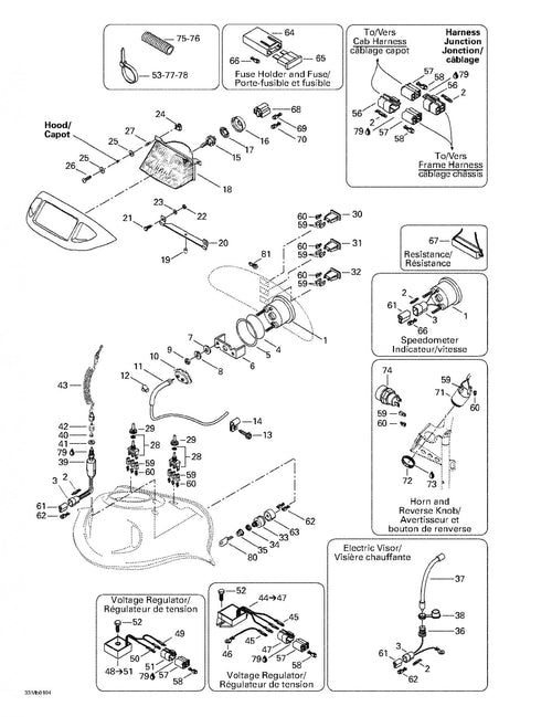 Fits 1996-2007 Ski-Doo Formula Deluxe 380 F / Formula Deluxe 380/500 Models Plastite Phillips Screw M4 X 40, OEM Part # 243244040
