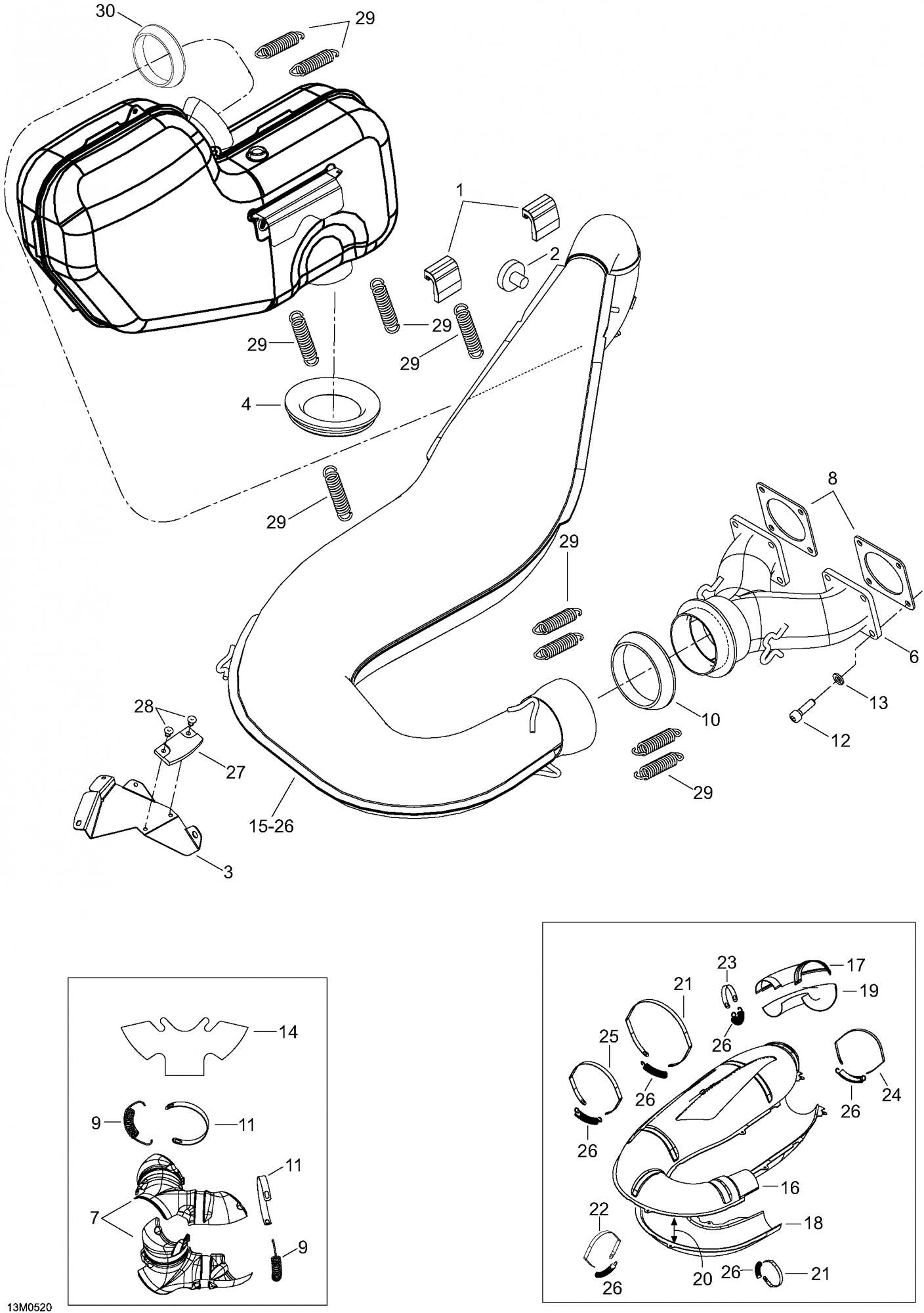 Fits 2003-2007 Ski-Doo Expedition 600 H.O. SDI / Expedition TUV 600 H.O. SDI Models Retaining Strap, OEM Part # 514053540