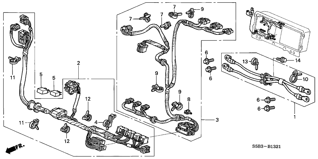 New 2003-2005 Fits Honda Civic Cable, Pdu In., Part # 1F110-PZA-003