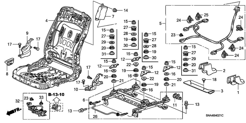 New 2007-2011 Fits Honda Civic Cover, R. Outer-Reclining (Inner) *NH167L* (GRAPHITE BLACK), Part # 81237-SNA-A01ZD