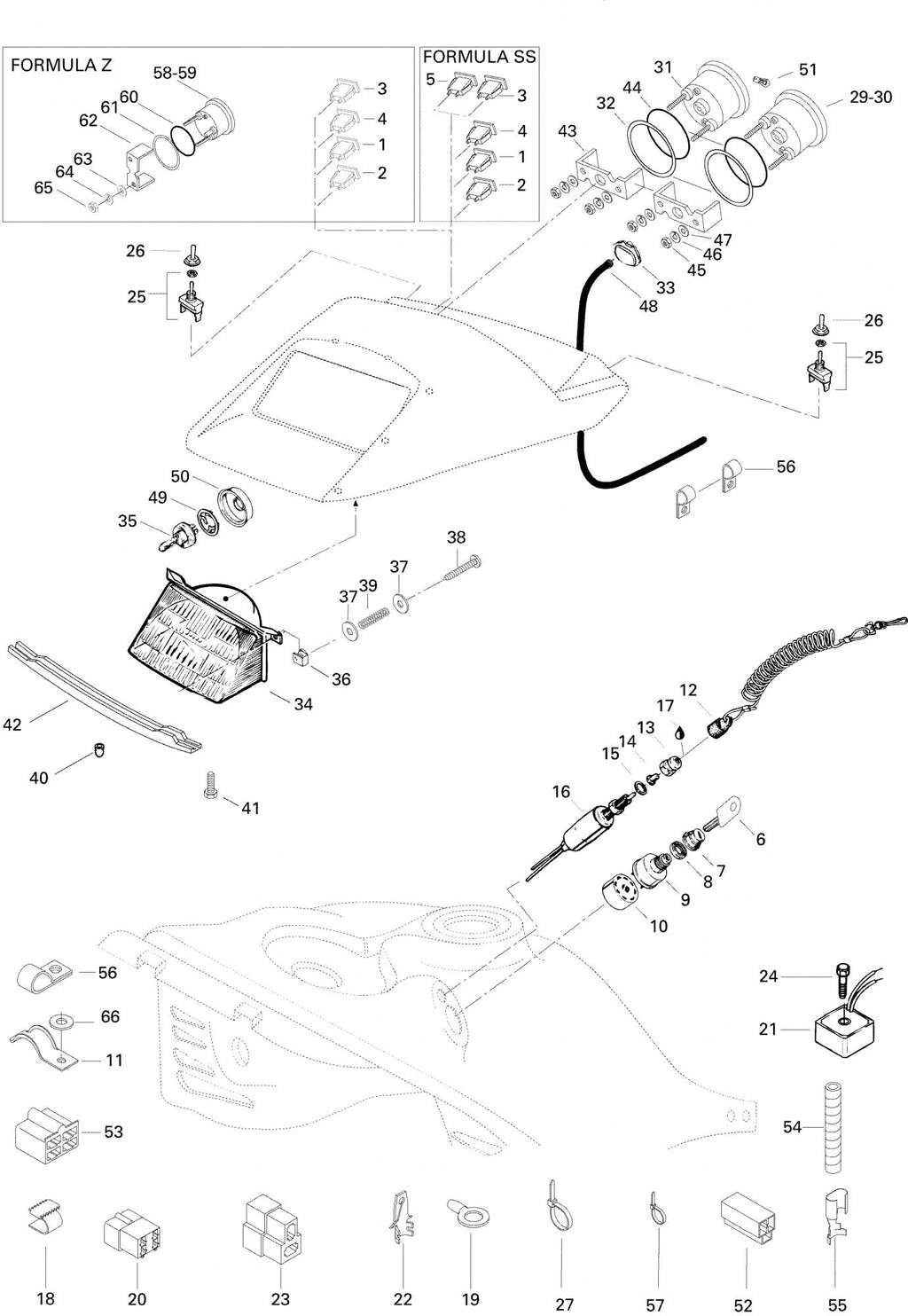 Fits 1996-2005 Ski-Doo Elan 247 / Formula III Models Spring, OEM Part # 517166000