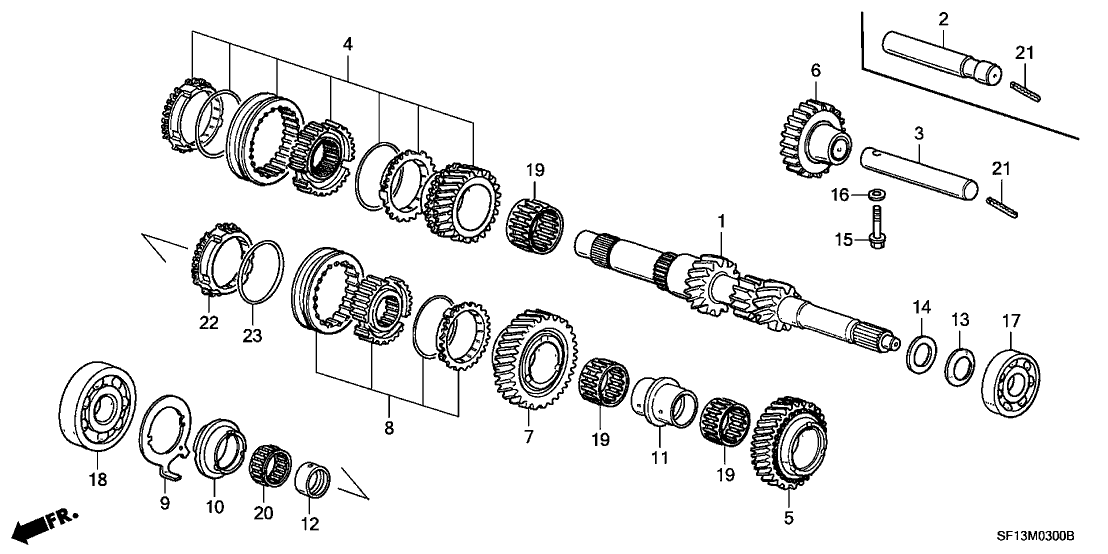 Honda New 1988-1989 Fits Honda Prelude Mainshaft Fifth Gear, Part # 23581-PF5-010