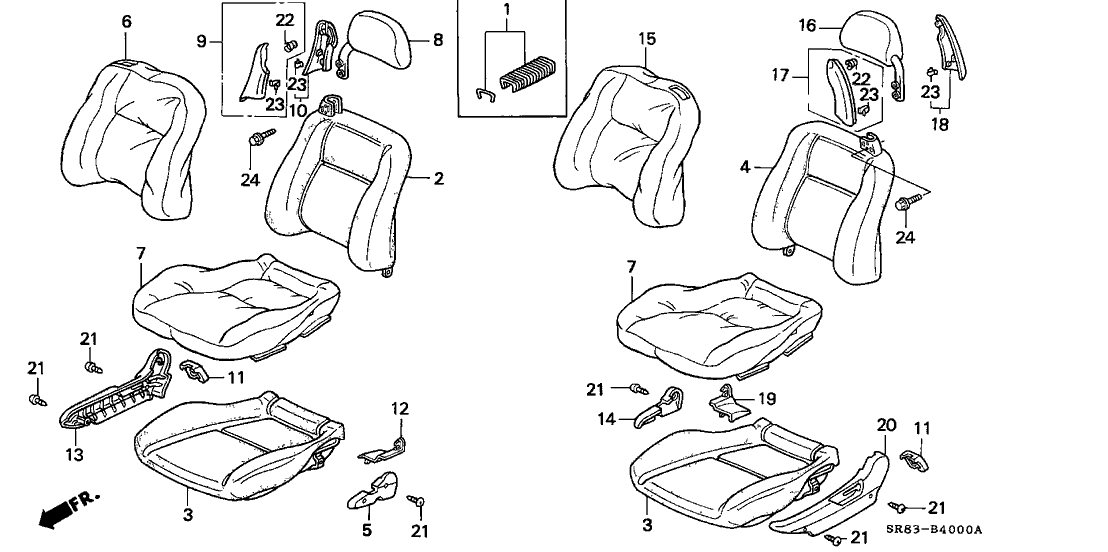 Honda New 1993 Fits Honda Civic Cover, Driver Side Seat-Back Trim (Mystic Gray), Part # 81521-SR8-A31ZB