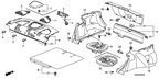 New 2009-2011 Fits Honda Civic Rear Tray *NH167L* (GRAPHITE BLACK), Part # 84505-SNE-A02ZC