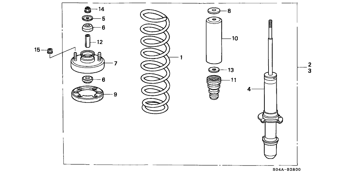 Honda New 1998-2000 Fits Honda Civic Front Spring, Part # 51401-S1G-A01