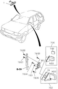 Honda New 1994-1997 Fits Honda Passport Passenger Side Door Mirror Assembly, Part # 89708-53713