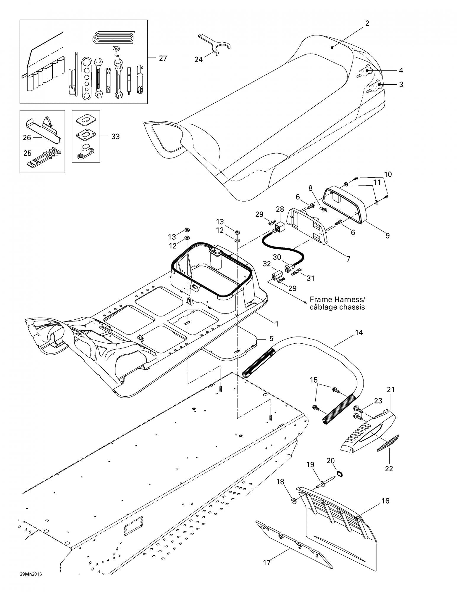 Fits 1999-2005 Ski-Doo Formula Deluxe 500/600/700 / Formula Deluxe 600/700 Models Under Chest, OEM Part # 572107601