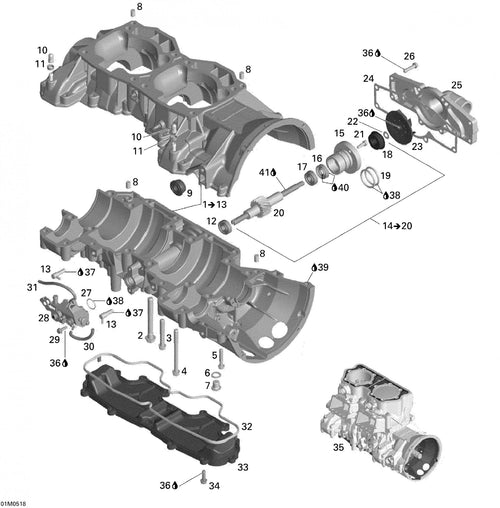 Fits 2005-2007 Ski-Doo Mach Z 1000 SDI / Mach Z 1000 SDI Adrenaline & X Models Water Pump Housing, OEM Part # 420922920