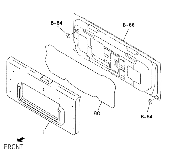 Honda New 1998-2002 Fits Honda Passport Pad, Trim Back Door *180* (GRAY), Part # 89715-73903