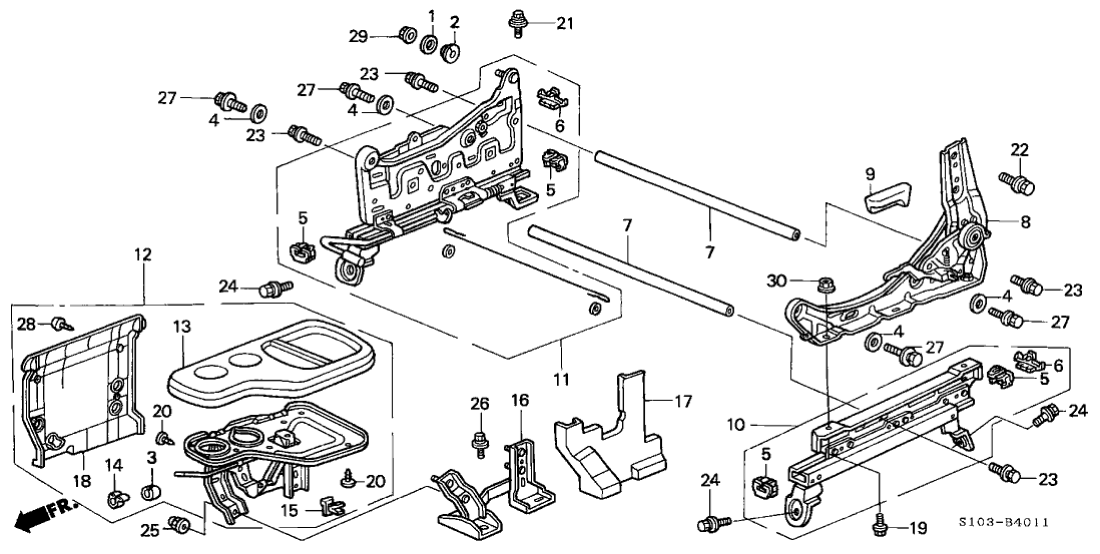 Honda New 1999-2001 Fits Honda CR-V Bracket, R. Center Table (LH), Part # 83316-S10-A01