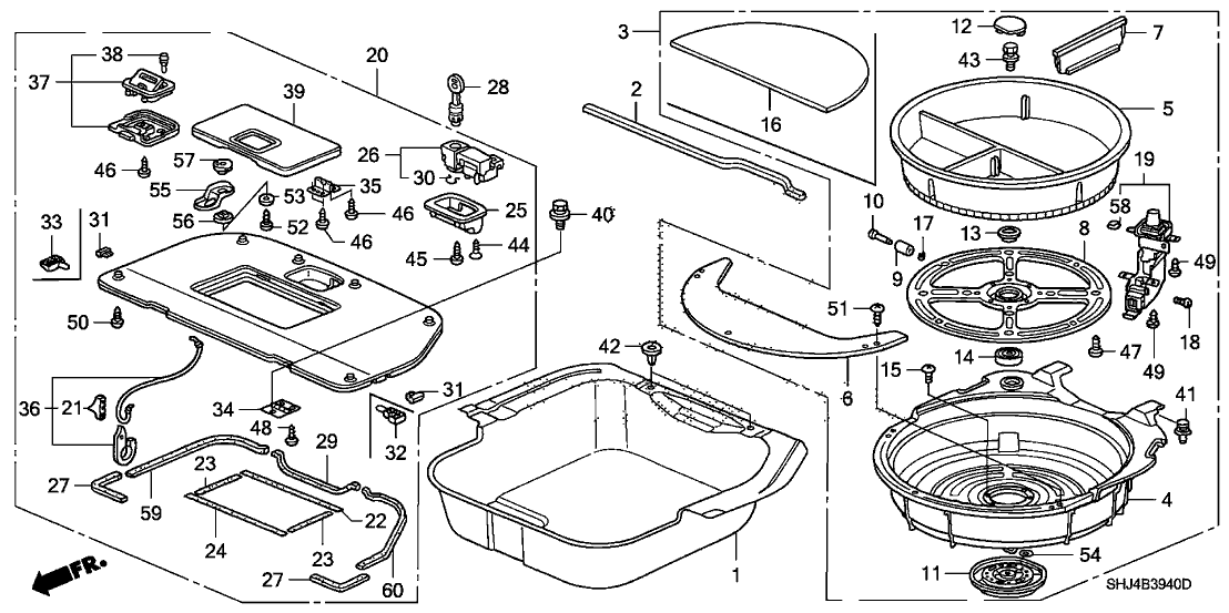 Honda New 2005-2006 Fits Honda Odyssey Lid Assy., Floor *NH167L* (GRAPHITE BLACK), Part # 84520-SHJ-A21ZB