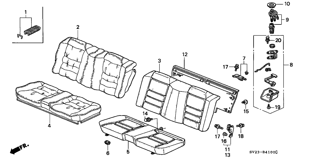 Honda New 1994-1997 Fits Honda Accord Pad, Rear Seat-Back Molding, Part # 82122-SV2-A61