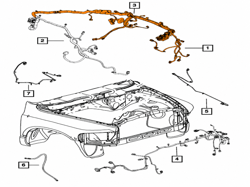 2012 Fits Ram 2500 3500 Diesel 6.7L Dash wiring harness, Part # 68155385AA