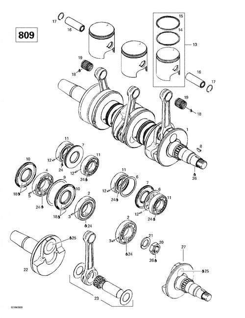 Fits 1997-2003 Ski-Doo Formula III 600/700/800 / Formula III 700 R Models Rectangular Ring 70.5 Mm, OEM Part # 420915988