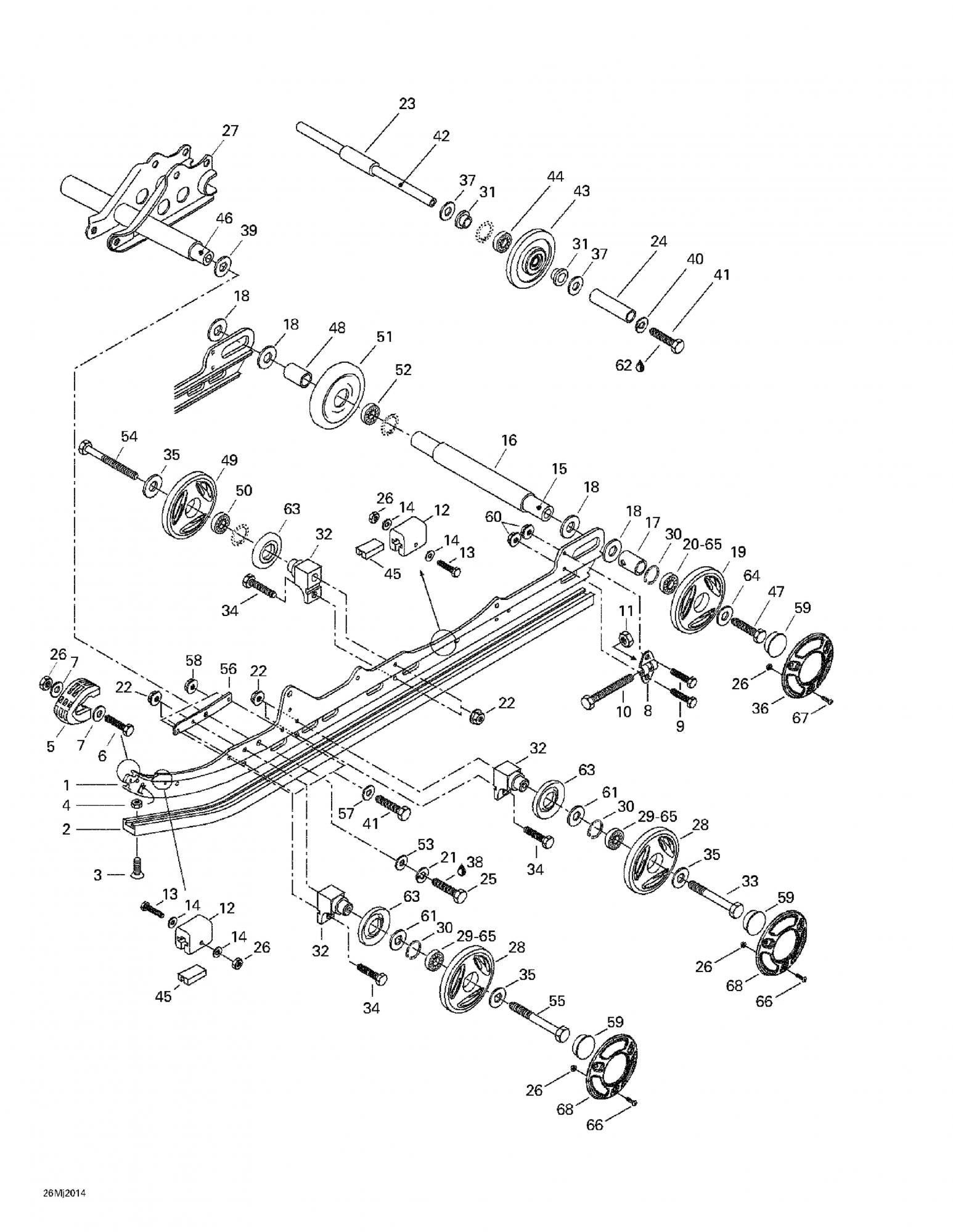 Fits 1998-2001 Ski-Doo Grand Touring 600 / Grand Touring 700 Models Runner Shoe, OEM Part # 560103500