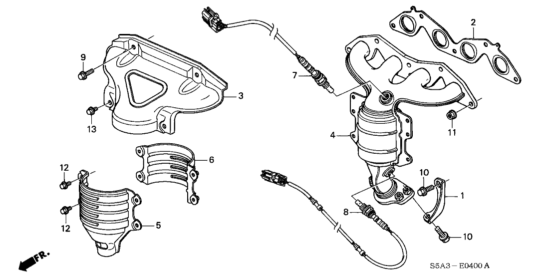 Honda New 2001-2005 Fits Honda Civic Rear Oxygen Sensor, Part # 36532-PMS-A01