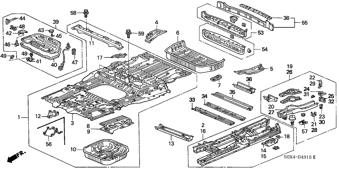 Honda New 2002-2004 Fits Honda Odyssey Left Front Floor Frame, Part # 65160-S0X-A02ZZ