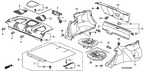 New 2006-2008 Fits Honda Civic Grille, L. Speaker *YR327L* (PEARL IVORY), Part # 84552-SNA-A01ZB