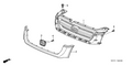 New 2003-2004 Fits Honda Pilot Molding, FR. Grille *NH638M* (STARLIGHT SILVER METALLIC), Part # 75120-S9V-A01ZF