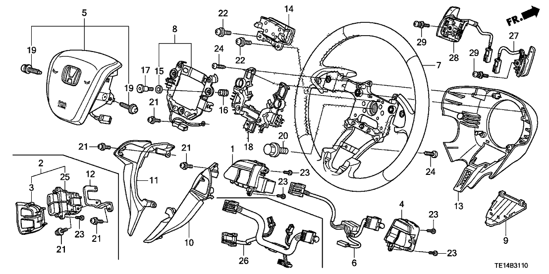 Honda New 2011-2012 Fits Honda Accord Body Cover (Graphite Black), Part # 78518-TE1-A11ZA